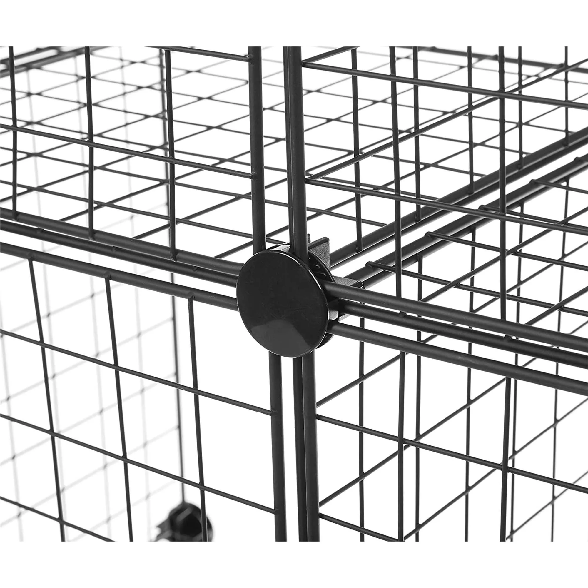 4 Cube Wire Grid Storage Shelves Black 14" X 14" Stackable Grid Shelf