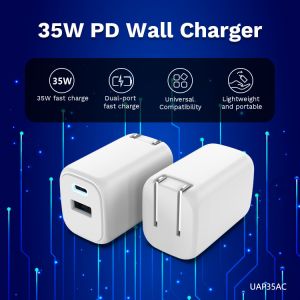 Lightweight USB AC PD Port Charger Adapter Fireproof ABS