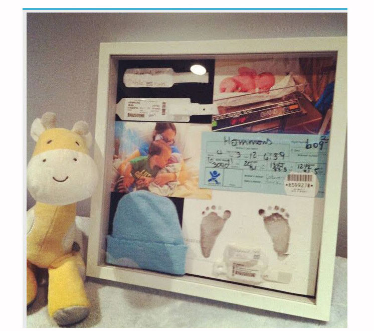 Memory Shower Shadow Box Baby ID Band Footprint First time Use Accessory
