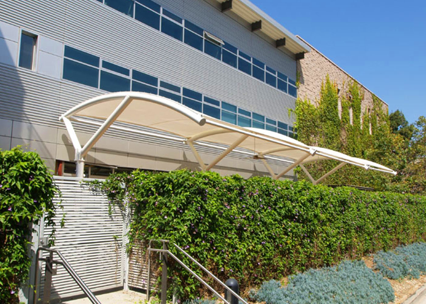 PTFE Architectural Fabric Tent Shade Shed Tensile Membrane Structure For Landscape