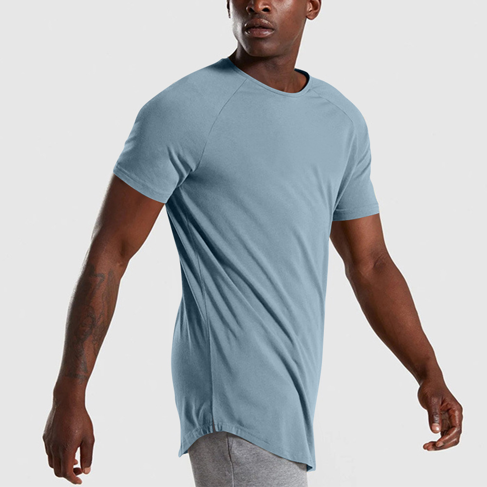 Light board sports fitness short-sleeved t-shirt men's round neck stretch training exercise tights multi color customized logo