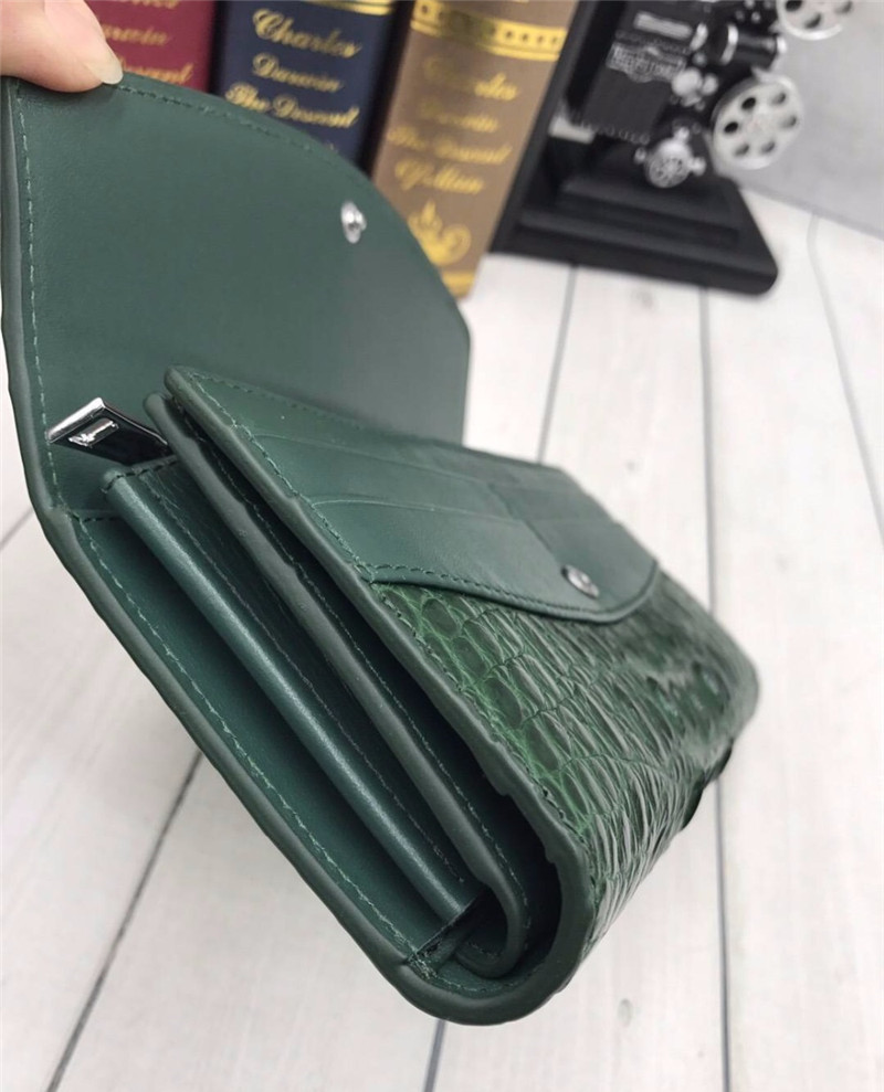 Authentic True Crocodile Skin Women's Long Chic Wallet Female Card Holders Exotic Real Alligator Leather Lady Clutch