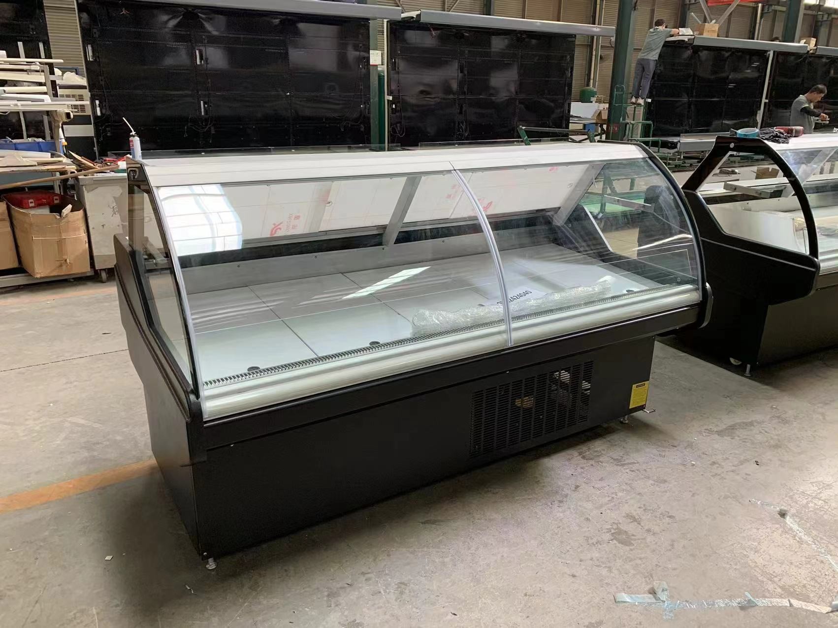 Commercial Serve Over Counter Deli Display Refrigerator Cold Food Fresh Meat Display Freezer Showcase