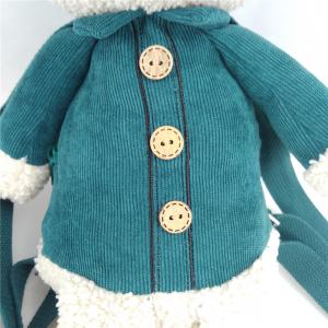 China PP Cotton Blue Plush Toy Backpack 29cm Teddy Bear Backpack Eco Friendly on sale