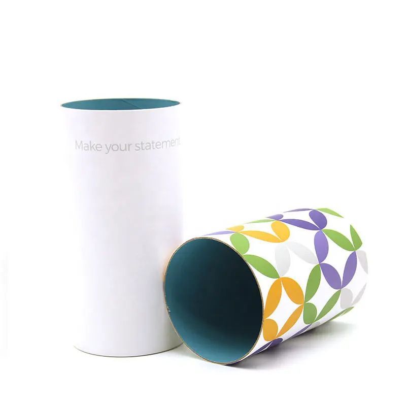 Cute Fancy Art Paper Round Tube Cylindrical Corrugated Paper Tea Coffee Nutrition Facial Creams Paper Jar Tube