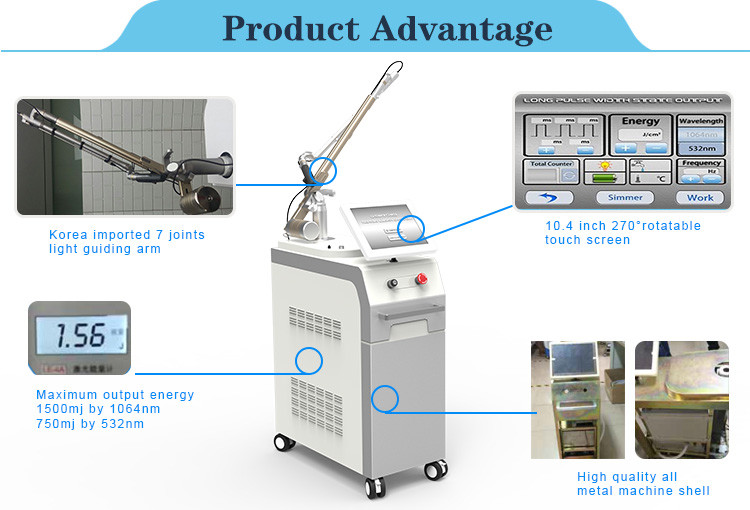 2018 New arrival professional laser nd yag q-switched nd yag long pulse laser tattoo removal machine for sale