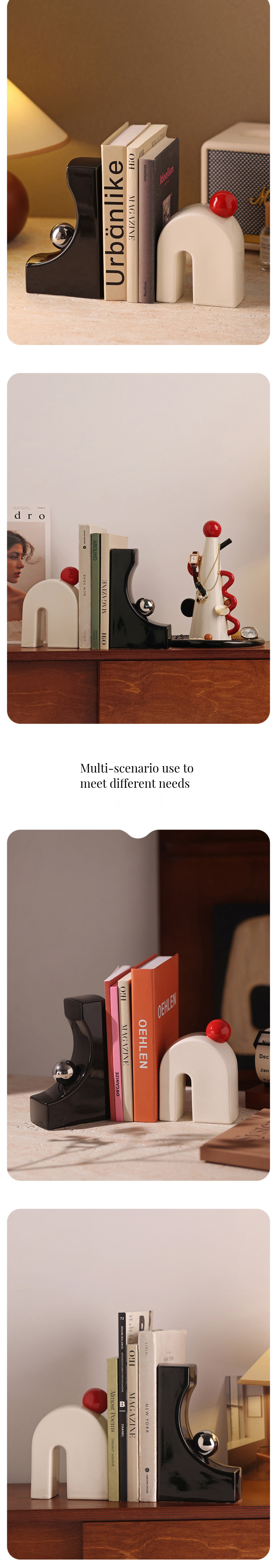 Behanmei Ceramic Bookends Modern Art Antique Style Home Decorations for end Living Room