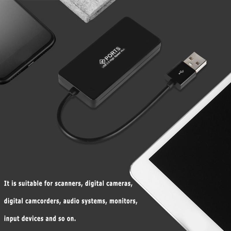 Multi Splitter Expansion Ultra Thin 4 Ports USB 2.0 High Speed Hub
