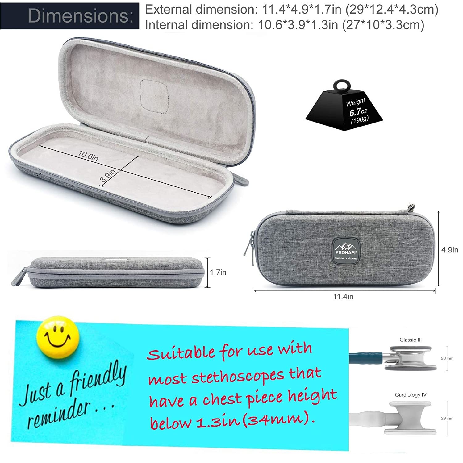 Lightweight Stethoscope Holder Case EVA Hard Shell