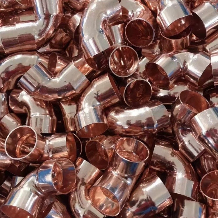 NXF GB/T17791-2017 ASTM B280 Standard TP2 C12200 C1220 Cu-DHP DN6-1200 Pressure 3000-9000lb Copper Elbow