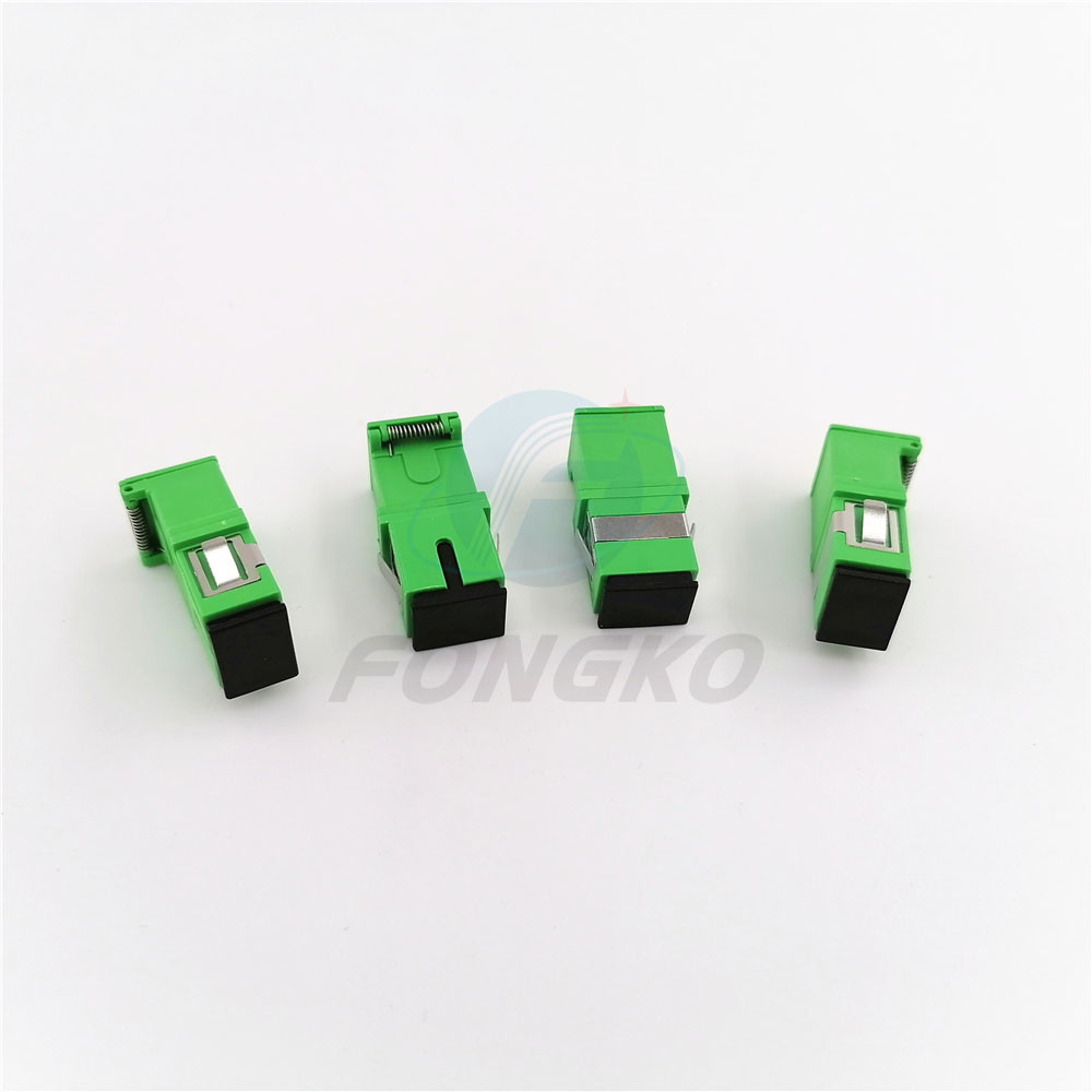 Auto Shutter SC/APC Green Shell Simplex Adapter SM SC Fiber Optic Adapters