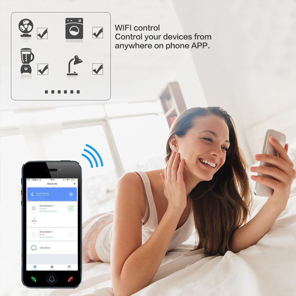 Us Standard Tuya Smart Life Amazon Alexa Wifi Wireless Us Mini Wifi Smart Plug