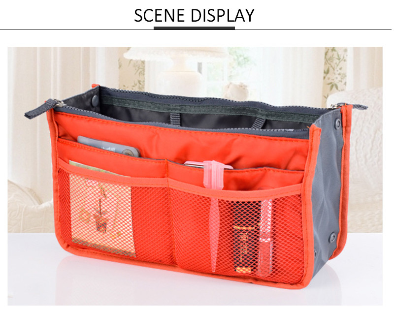 Polyester 22cm Length Cosmetic Bag Insert Purse Organizer