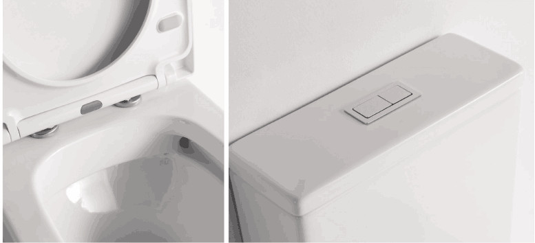 Comfort Height Close Coupled WC Pan Rim - Ex Ceramic Fully Back - To - Wall 500*350*410 mm