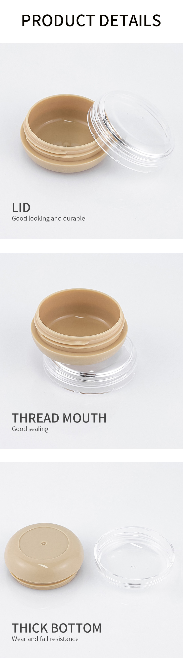 25g Cosmetic Packaging Container Plastic Empty Sunscreen Cream Jar