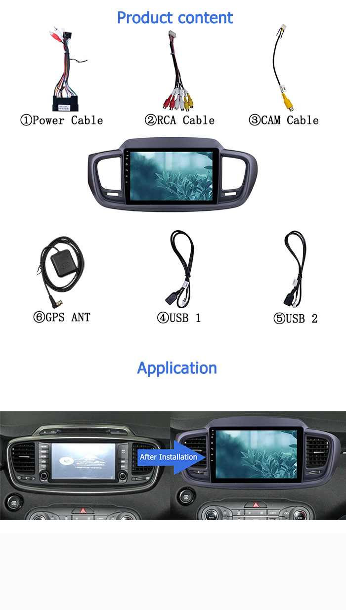 KIA Car DVD Player SORENTO 2015 2016 2017 Car Radio 2 Din Quad Core Android 10 1+16G Car Auto Radio