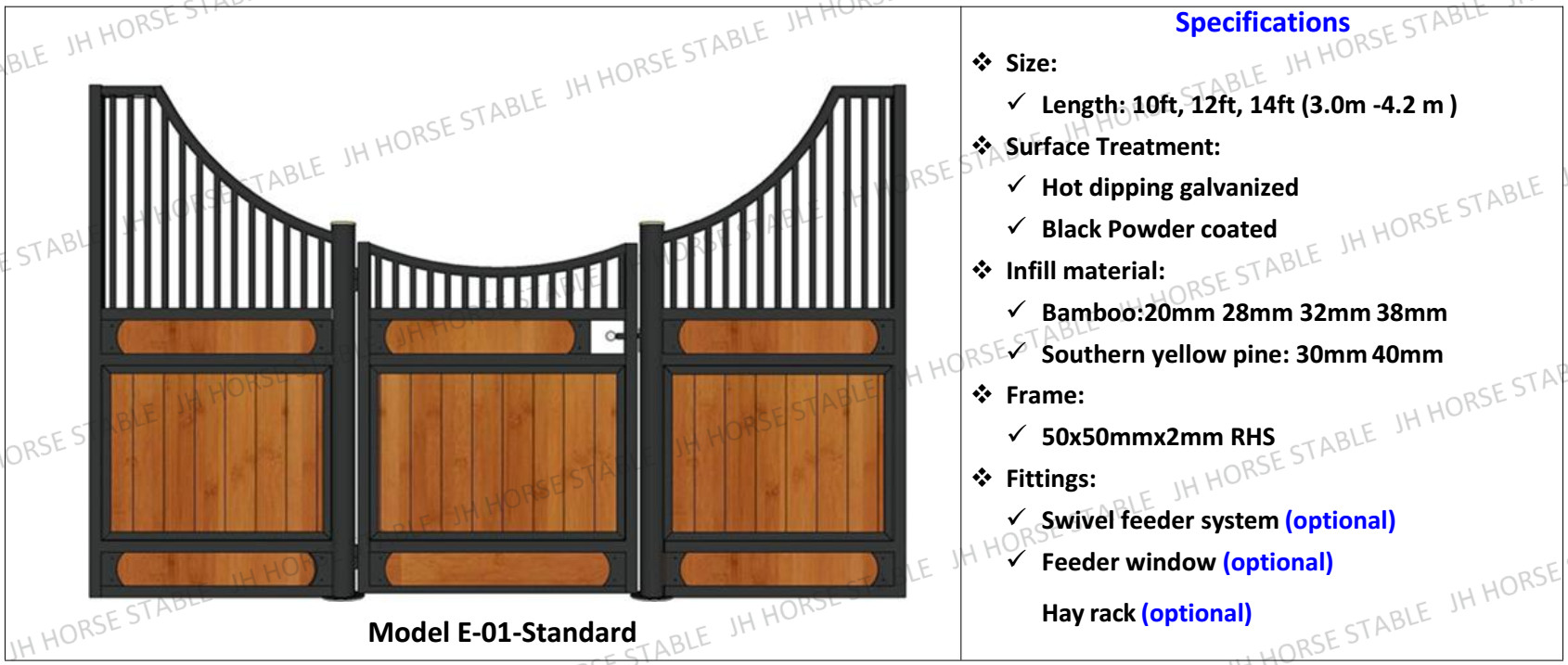Jinghua High quality weld portable horse box stable in black coated