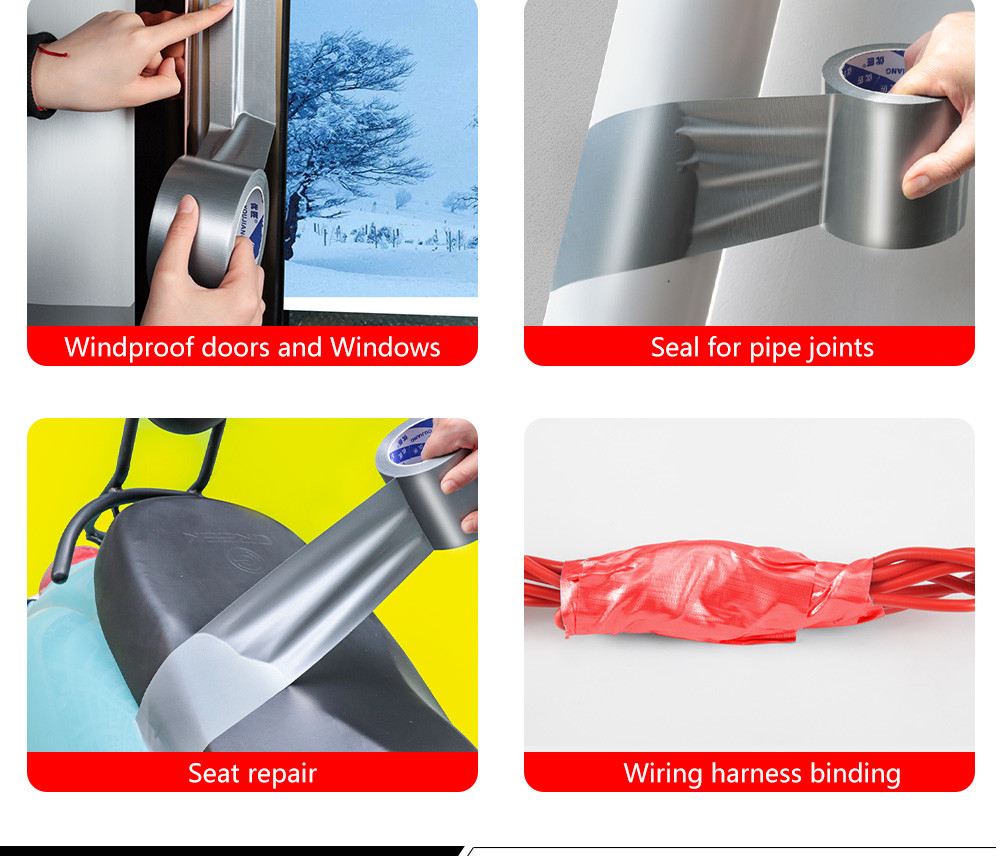 Super Strong Adhesive Cloth Duct Sealing Tape For Carton Packing Binding And Pipe Repairing