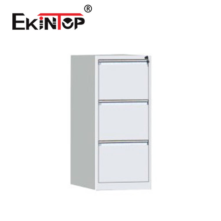 White Steel Lockable 3 Drawer Filing Cabinet Rustproof Waterproof For Office