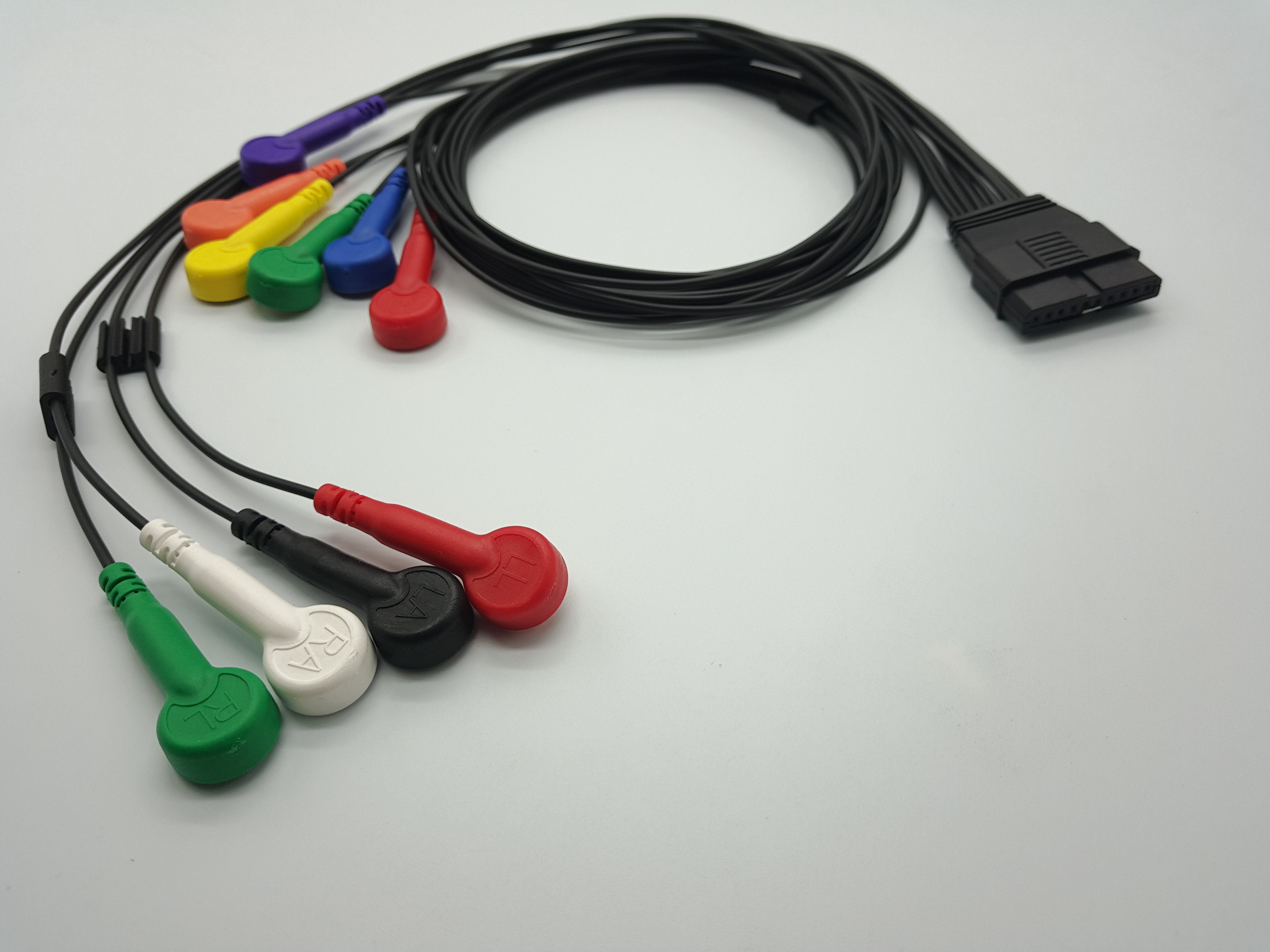 TPU 10 Lead IEC AHA Snap ECG Cable 1m For Schiller MS-12