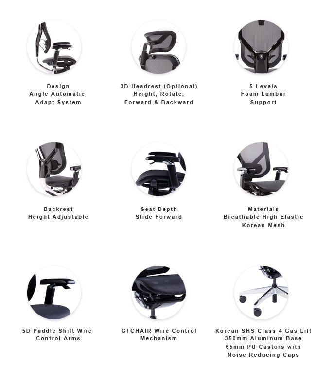 Foam Lumbar Support Online Office Chairs With 65mm PU Castors 1