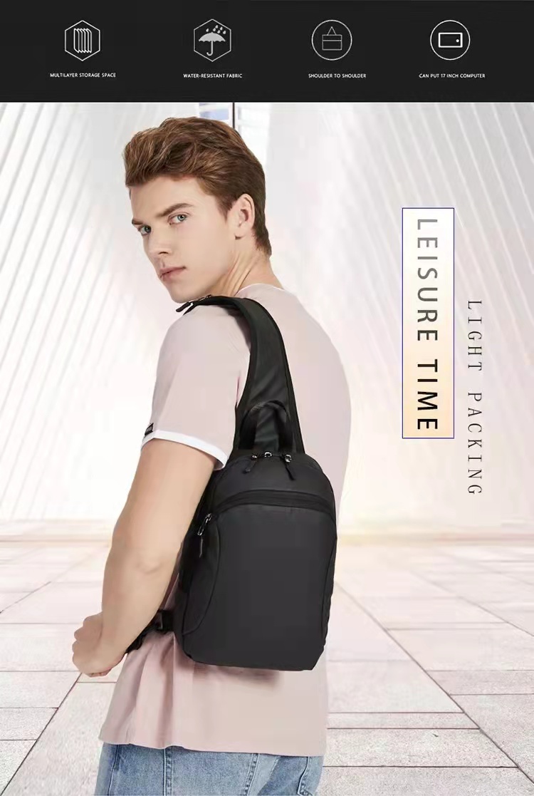 Fashion OEM Nylon Men Shoulder Chest Sling Bags 18*12*28cm