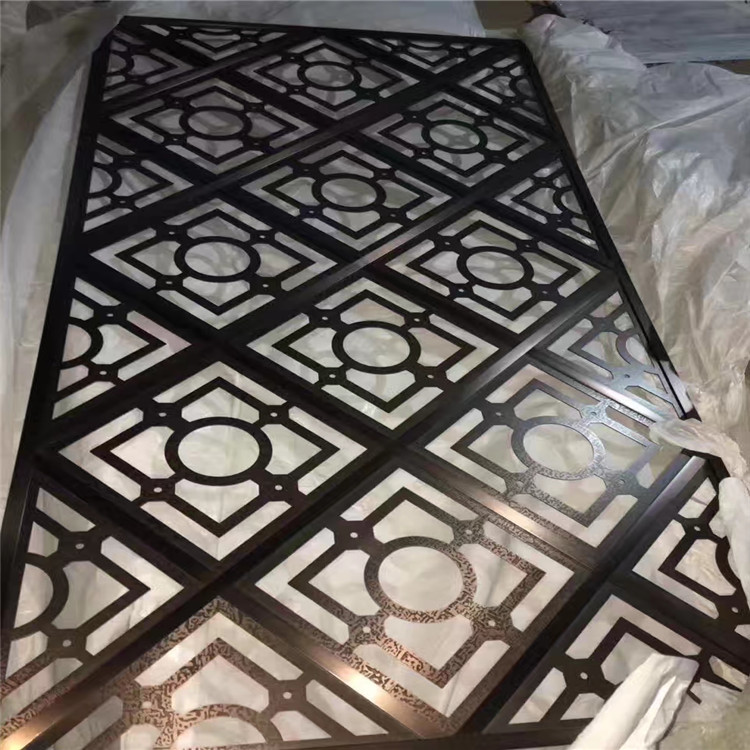restaurant wall divider 3D decorative panel stainless steel screen
