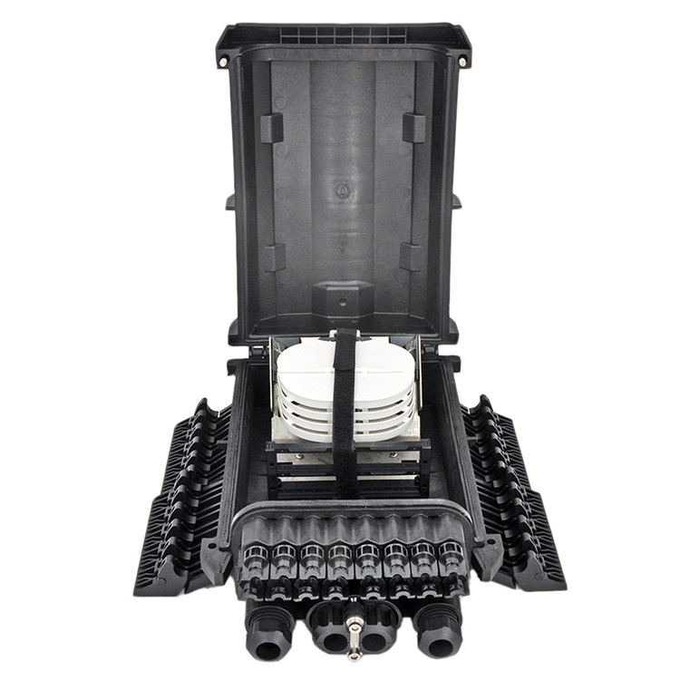 Horizontal IP68 Pole Fiber Optic Socket Panel 155mm Ftth Fiber Optic Termination Box