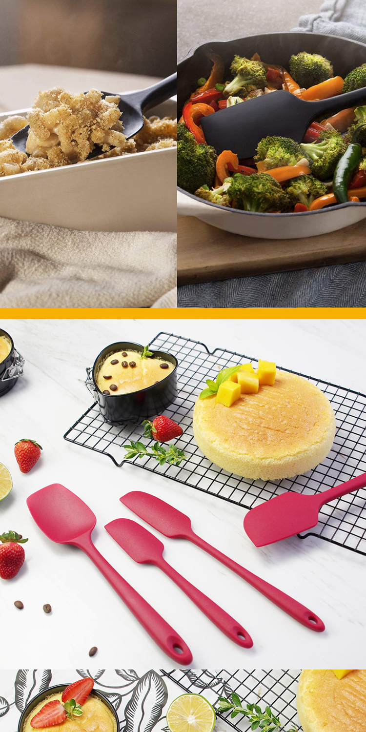 4 Pieces Non Scratch Silicone Spatula Set For Home Kitchen