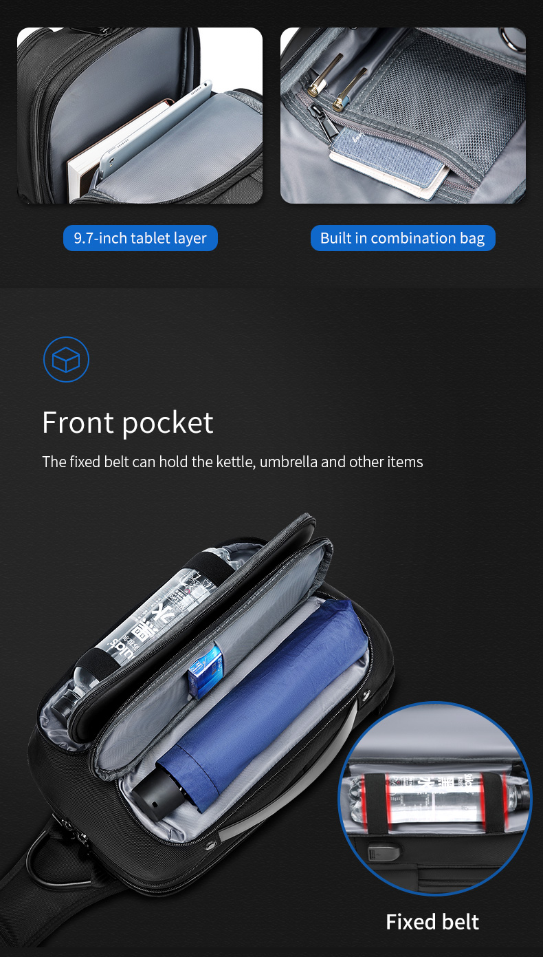 Hot selling custom logo waterproof men fashion shoulder chest crossbody sling bag for men messenger bags