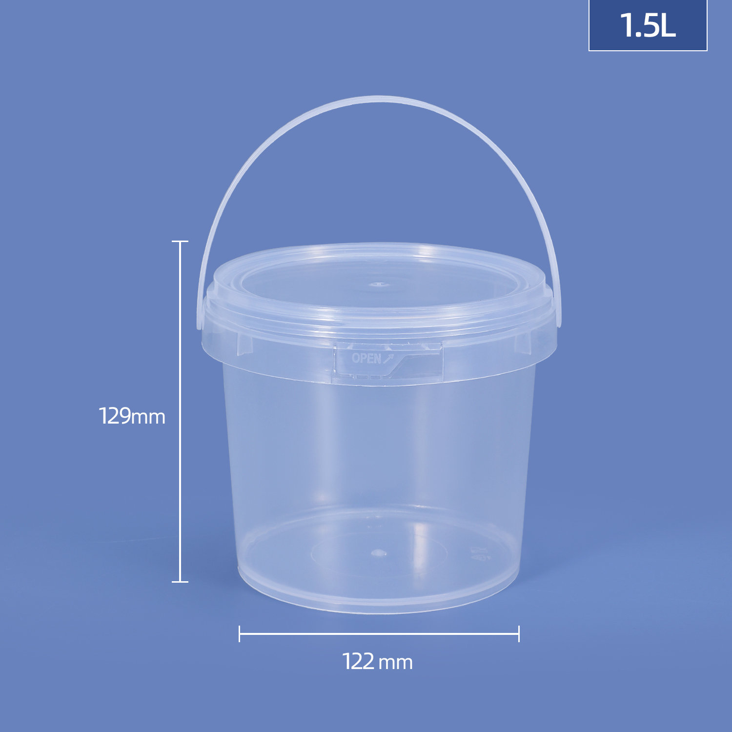 500ml Plastic Food Bucket With Handle for Liquid Honey Yogurt Popcorn Packing Container