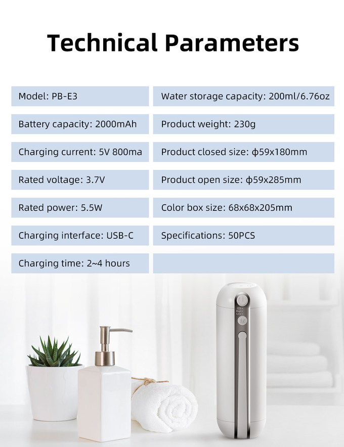IPX6 200ml Electric Portable Bidet For Pregnant Women To Wash Comfortably