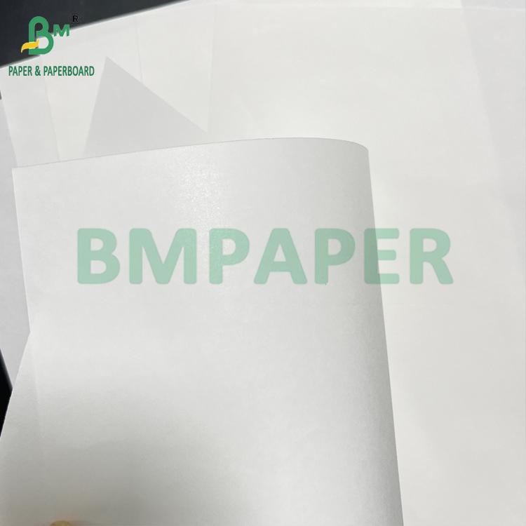 70g Semi Glossy Food Grade MG White Bleached Kraft Paper Roll 1100mm