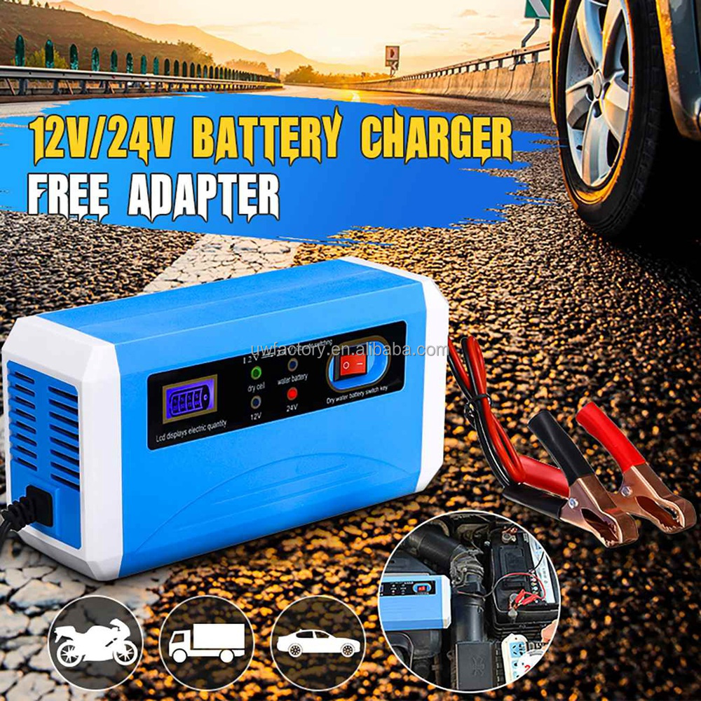 125W Output Power Fast Charger 12V24V 10Amp Battery Charger Maintainer Trickle Charger for Car Truck Motorcycle