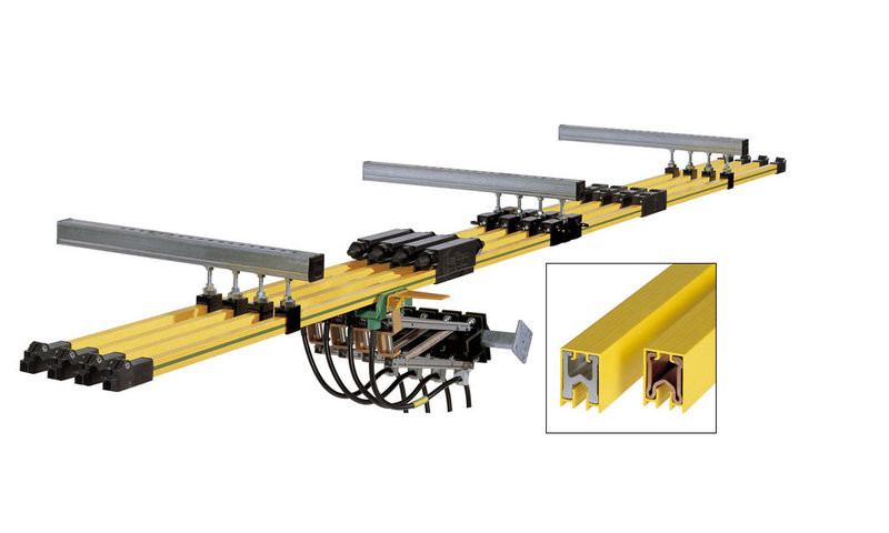 Crane Power Supply Bus Bar Systems PVC Housing 3P Center Joiner 4 Pole Clamps