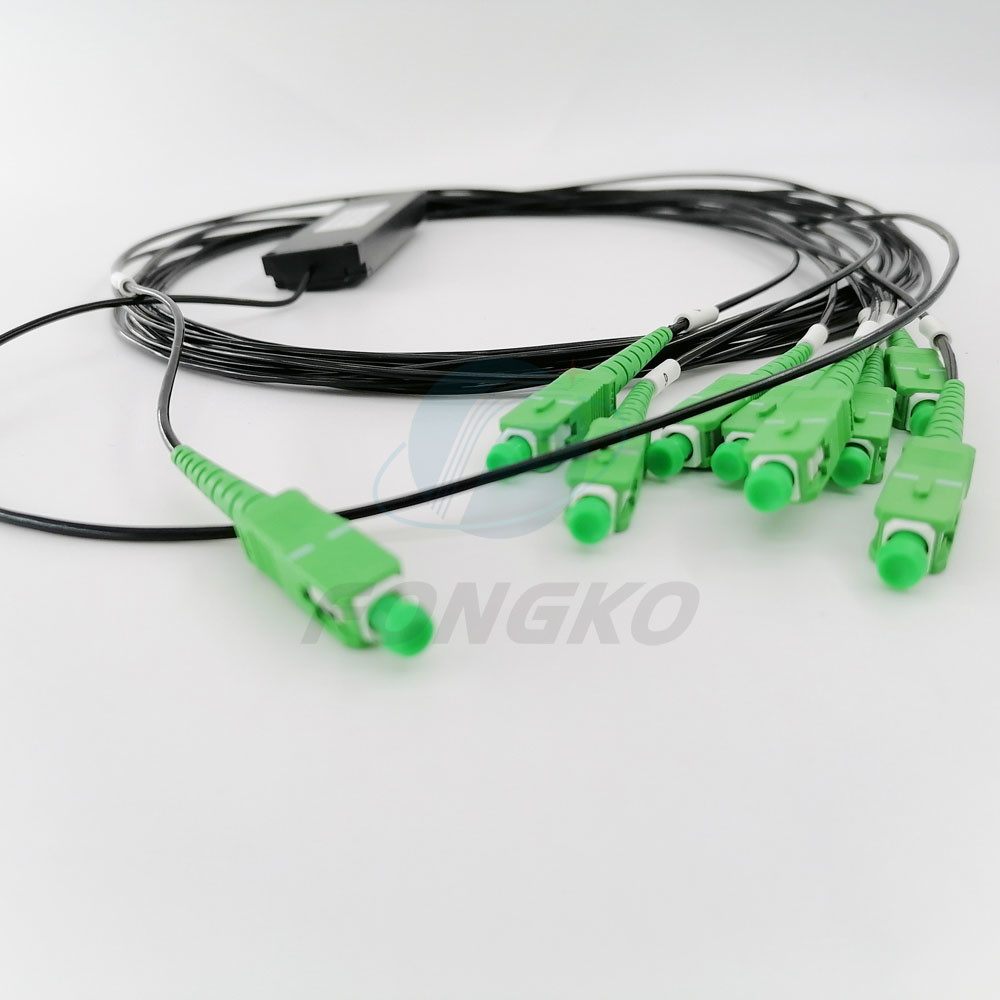 1*8 PLC Splitter With SC/APC Connector G657A1 Cable 1260nm to 1650nm Fiber Optic Splitter