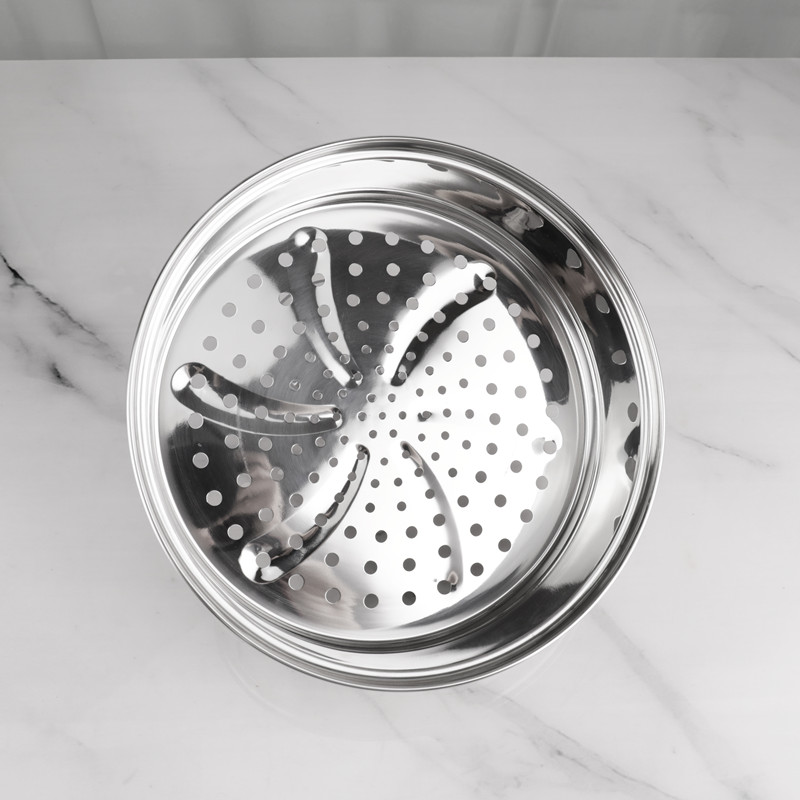 Double Food Steamer Set 28cm Stainless Steel Non Stick For Cooking