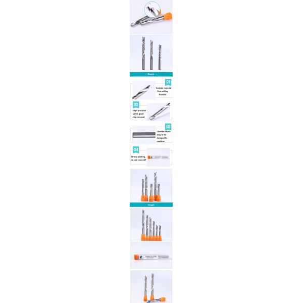 1 Flute Steel Milling Cutter Flute End Mill For Acrylic Wood MDF CNC Cutting And Milling