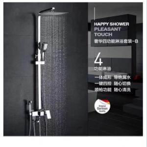 Buy cheap Thermostatic Mixer Shower Set Square Chrome Twin Head Exposed product