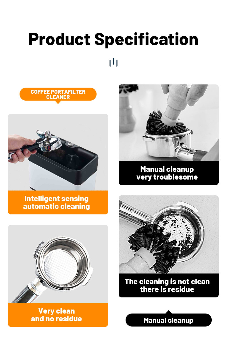 58mm Automatic Espresso Grounds Cleaner For Barista Tools Electric Grounds Cleaning Box