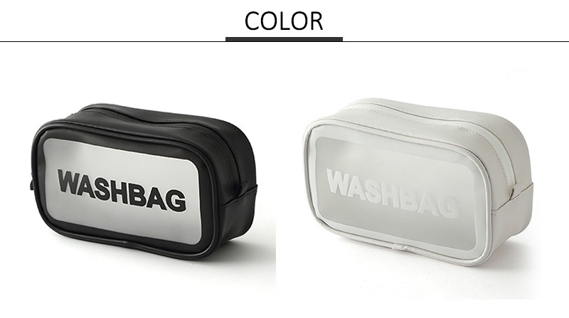 Simple Style Zipper Closure Unisex Frosted PVC Makeup Bag