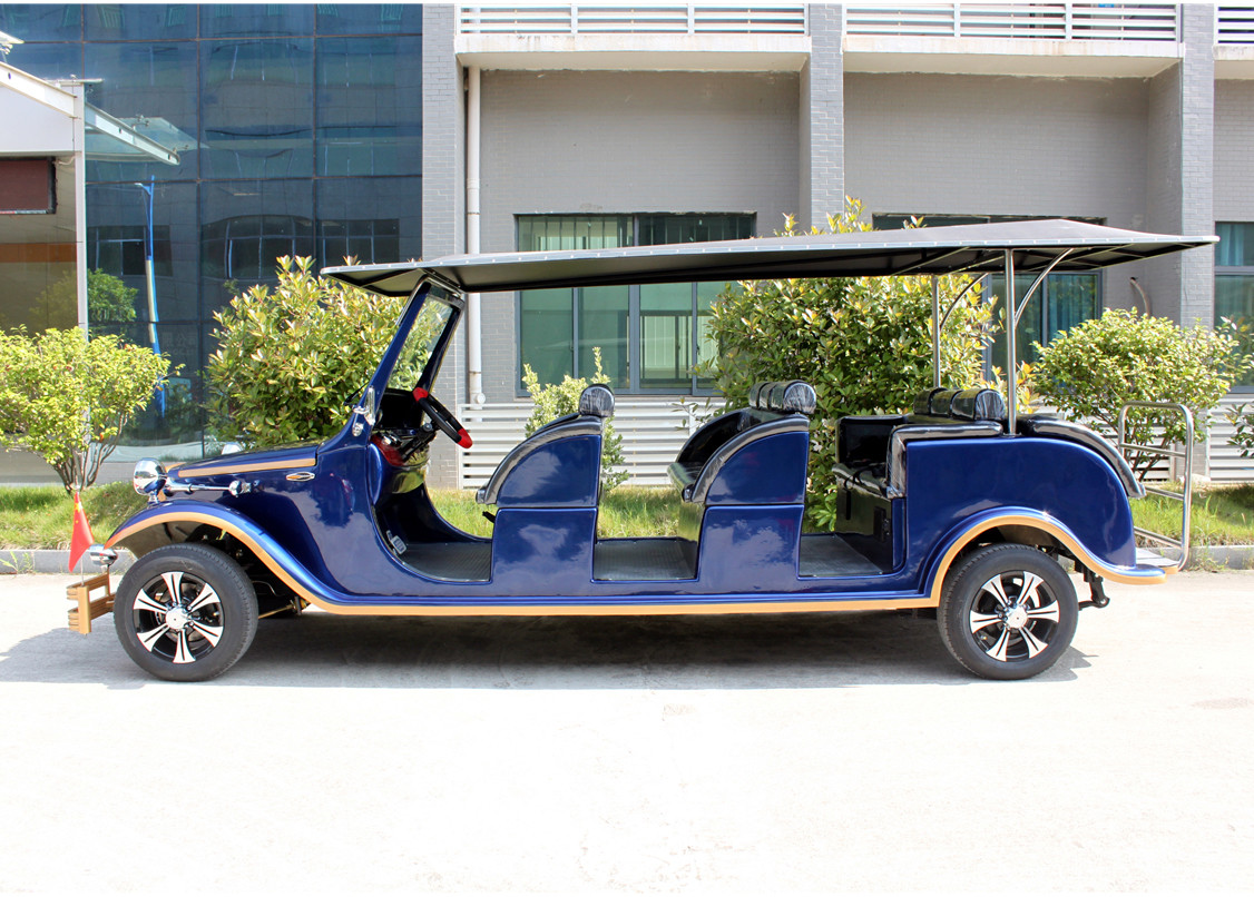 Red Color Custom Aluminum Chassis Classic Golf Cart Shuttle Bus With Roof