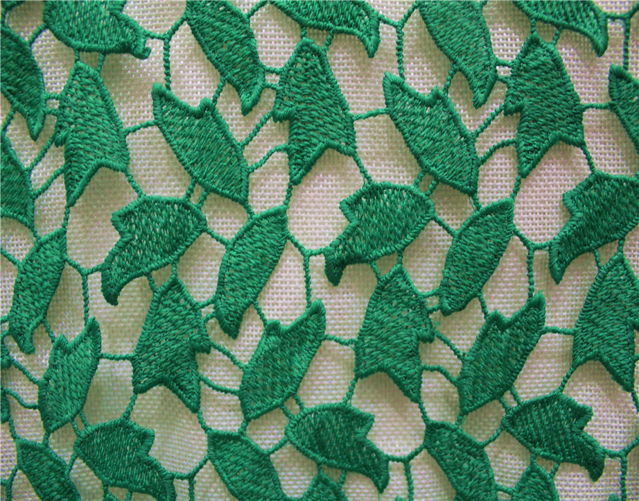 Crochet polyester embroidery lace fabric for lady's dresses