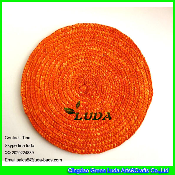 LUDA wholesale promotion tabel mat manhandmade paper straw placemat flower hot placemat