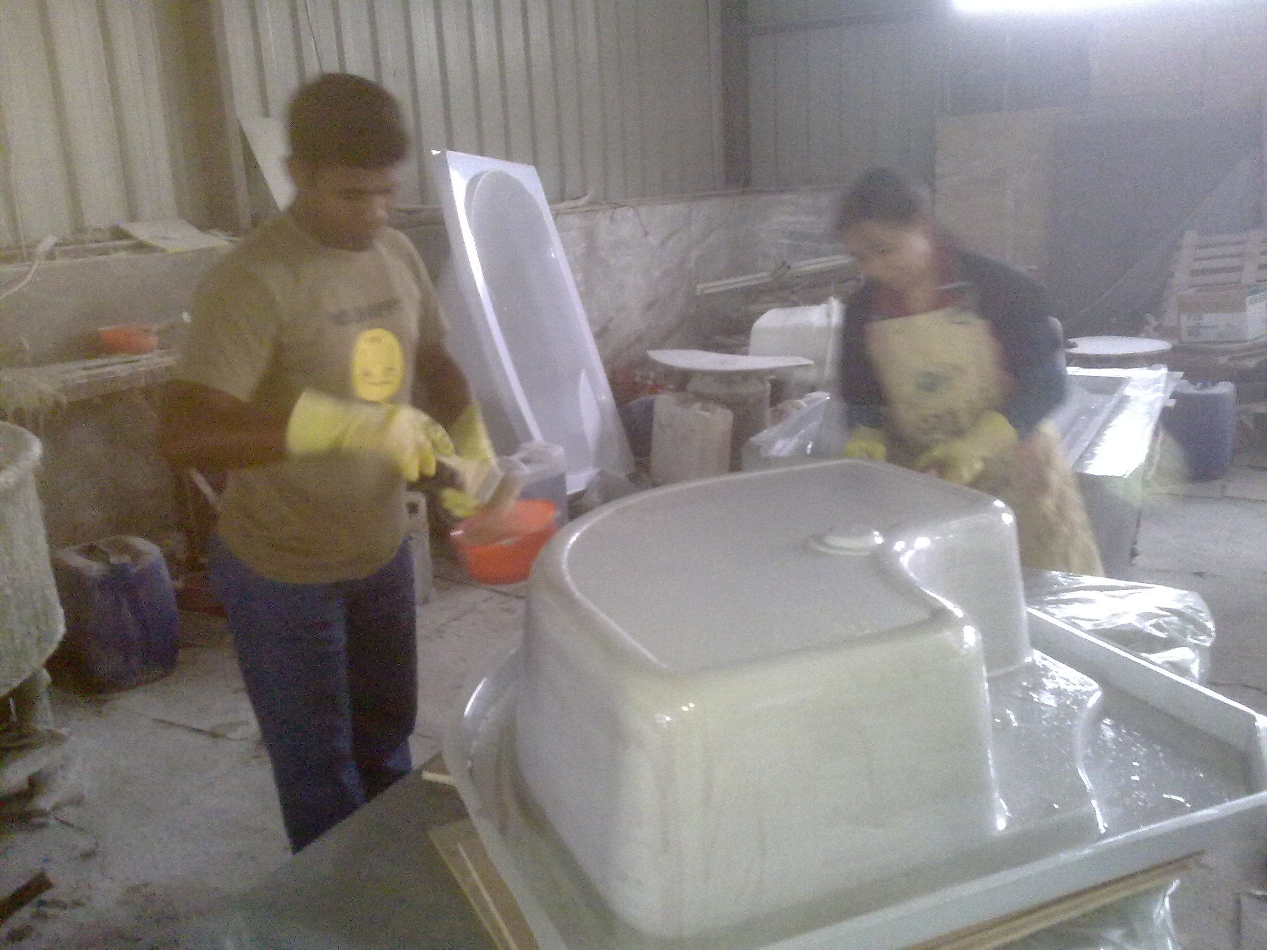 acrylic bathtub making skills training--customer from Saudi Arabia