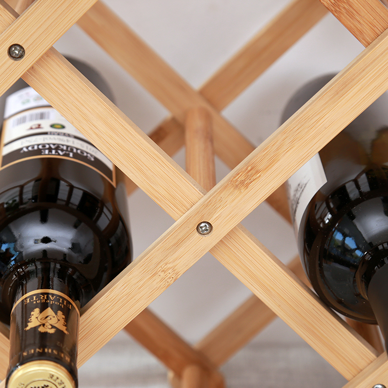 Organize Your Kitchen with this Foldable Bamboo Wine Rack Holds 10 Bottles