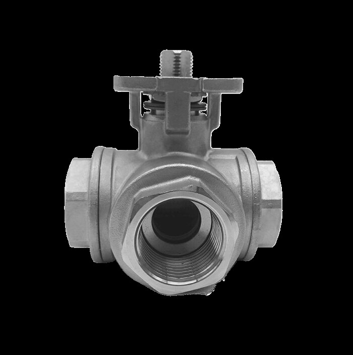 Three-Way Threaded Ball Valve - Ti Ball Valves Gr2 DN 15 Class 150-2500 With Flanges For Water Treatment