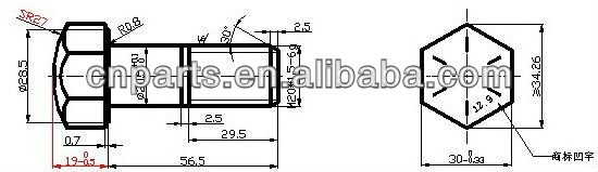 ITM Grade 12.9 Bulldozer Spare Parts Blade End Bit Screw Bolt and Nut for Main Client