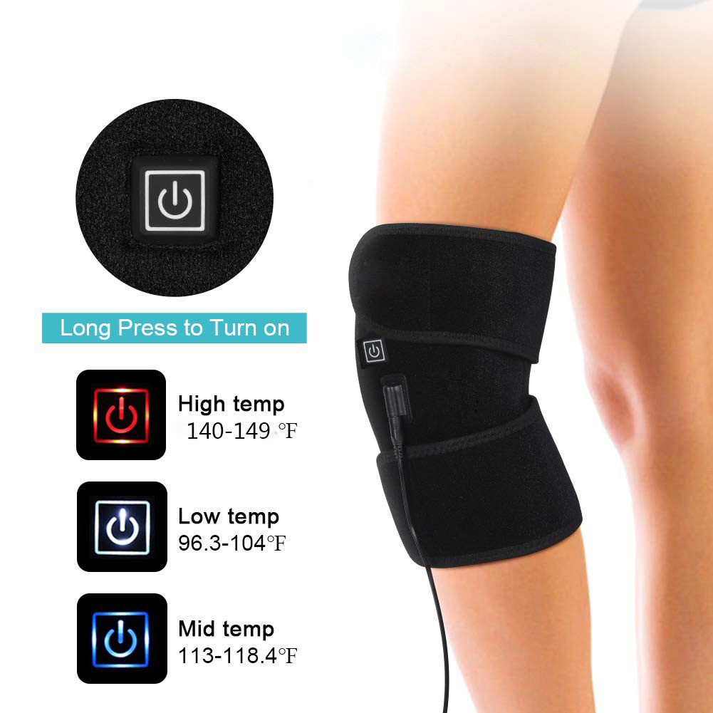 OEM Electric Heating Knee Massager , Heat Therapy Knee Wrap Brace 47×20cm size