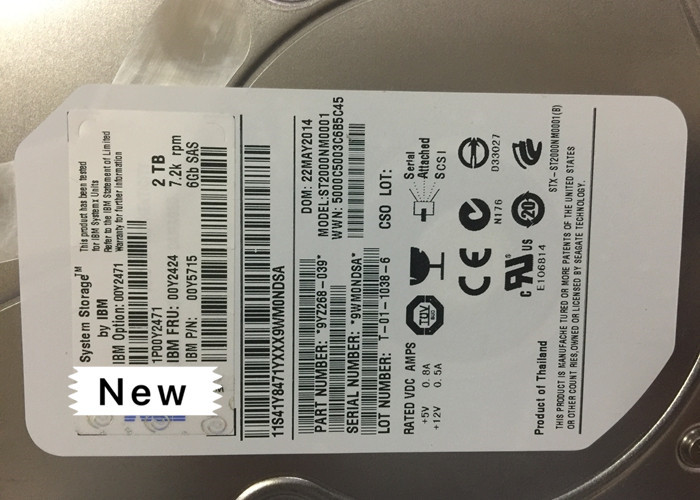 00Y2471 2TB SAS Server Grade HDD , Hard Disk Drive 3.5 Inch 6Gbps V3500 3700
